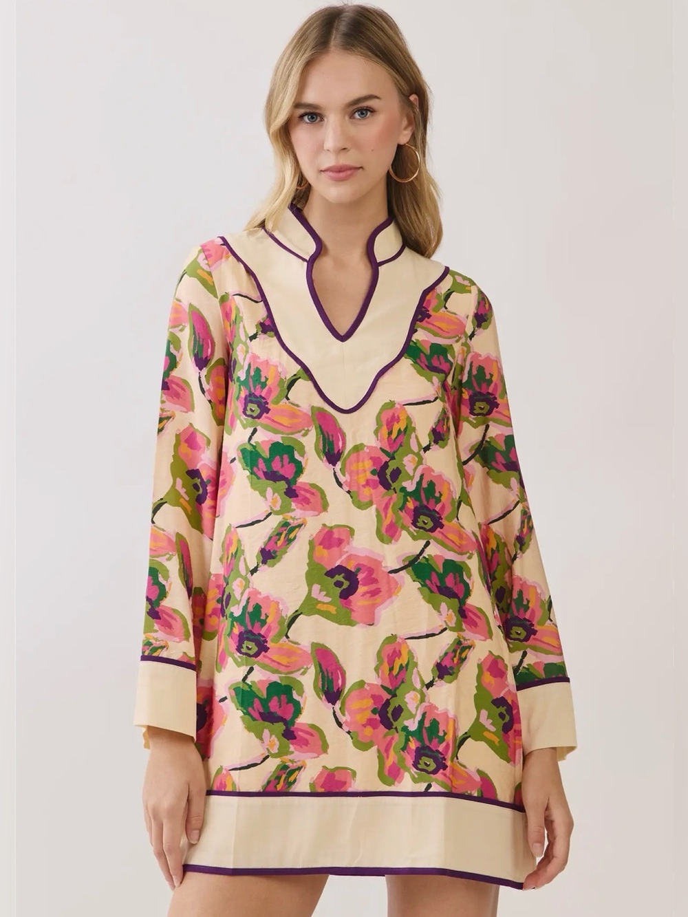 LOVE! High Summer Floral Tunic Dresses Tuckernuck Sz M L - Picture 2 of 10